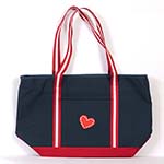 Click here for more information about Canvas tote bag with Le Bonheur heart 